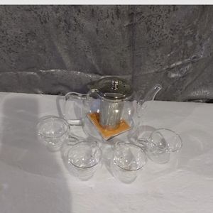 Minoant Glass Teapot with Removable Infuser Stovetop Safe Tea Set